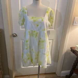Nordstrom Abound Puff Sleeve Tiered Summer Dress Sz M